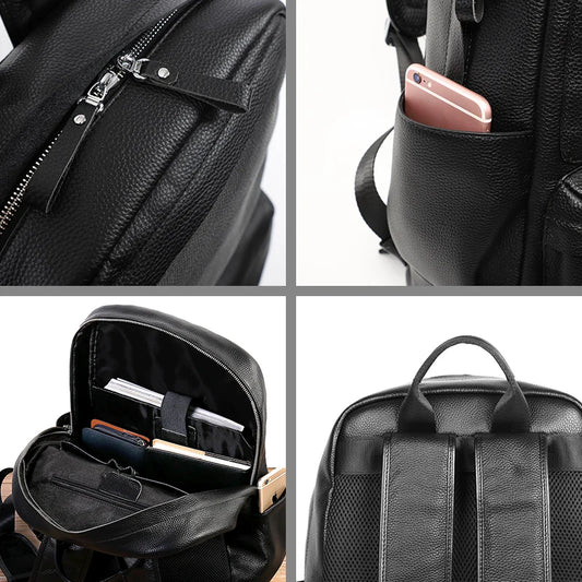 Genuine Leather Laptop Backpack for Men