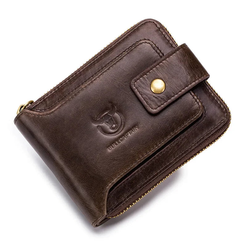CONTACT'S Crazy Horse Leather Wallet - Men's Casual Coin Purse