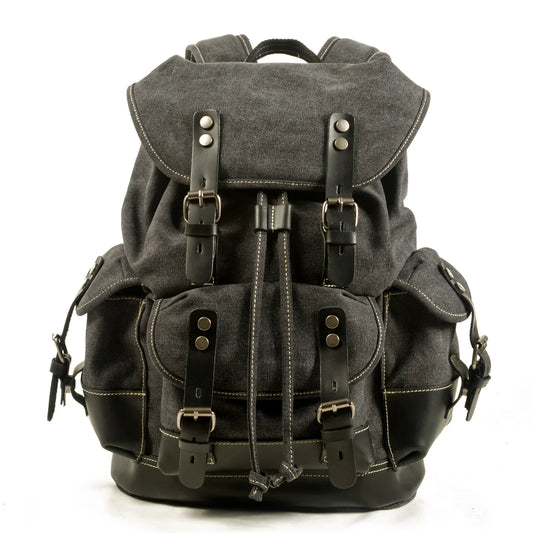 Canvas Leather Travel Backpack