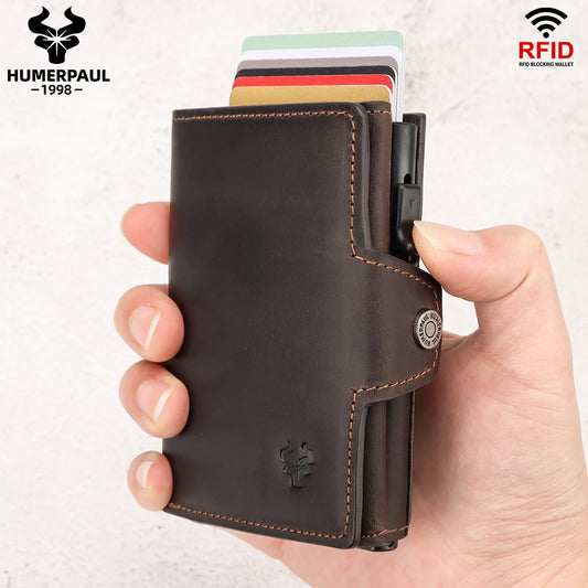 HUMERPAUL Smart Pop-Up RFID Card Wallet with Coin Purse