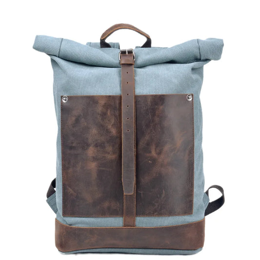 Canvas and Leather Travel Backpack