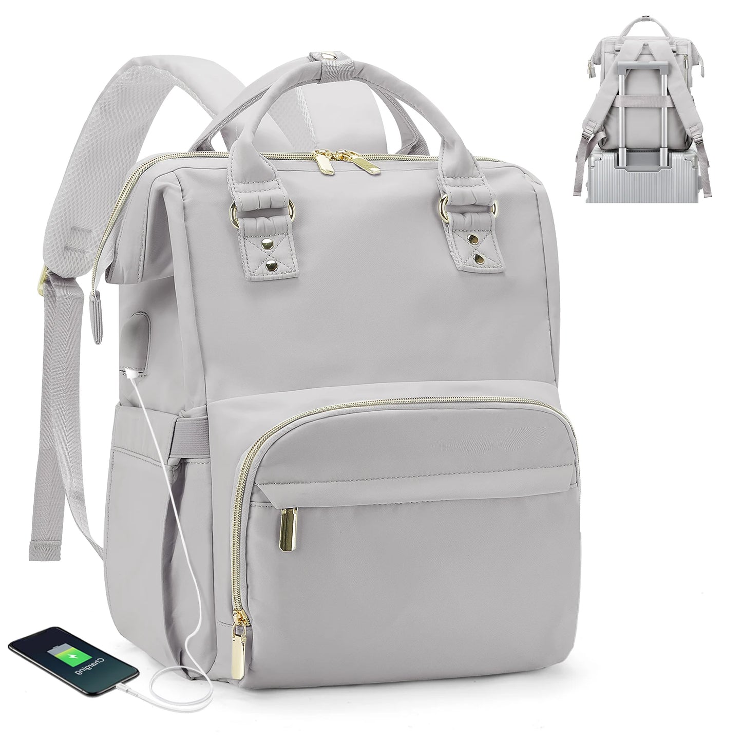 Women's Water-Resistant Laptop Backpack with USB Port - Professional Travel & Work Bag