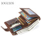 JOGUJOS Crazy Horse Leather Men's RFID Wallet Travel Organizer