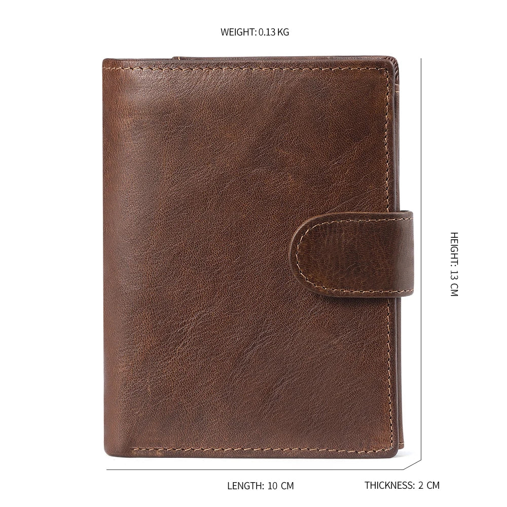 JOGUJOS Crazy Horse Leather Men's RFID Wallet Travel Organizer