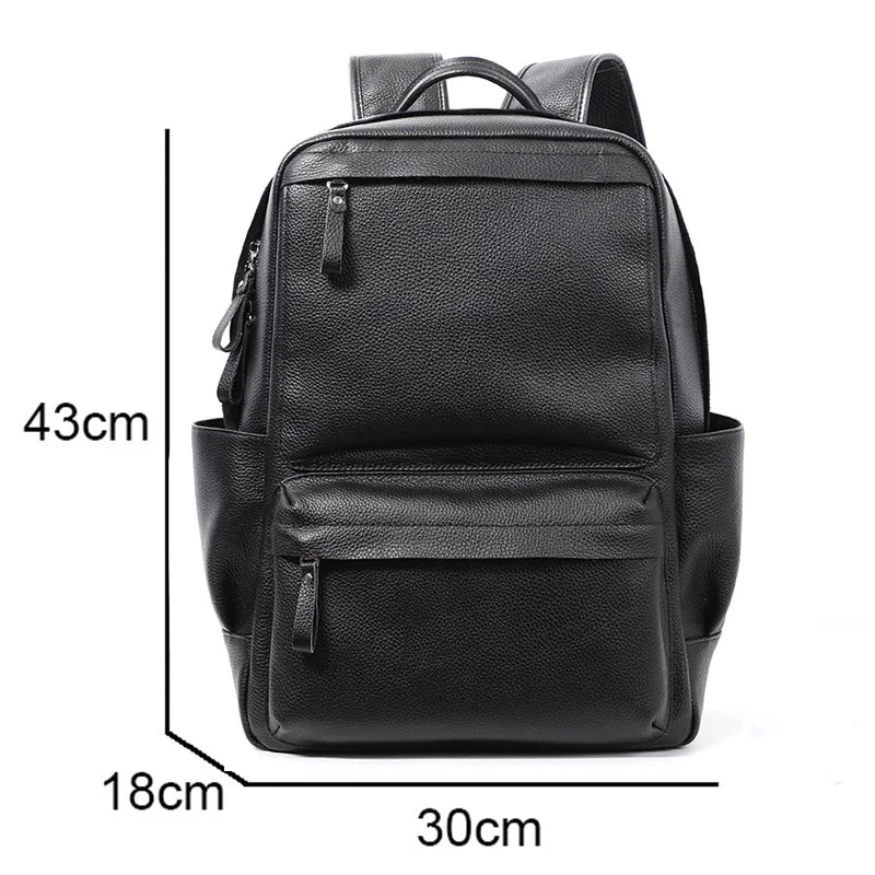 Genuine Leather Laptop Backpack for Men