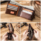 CONTACT'S Crazy Horse Leather Men's Wallet with Coin Purse