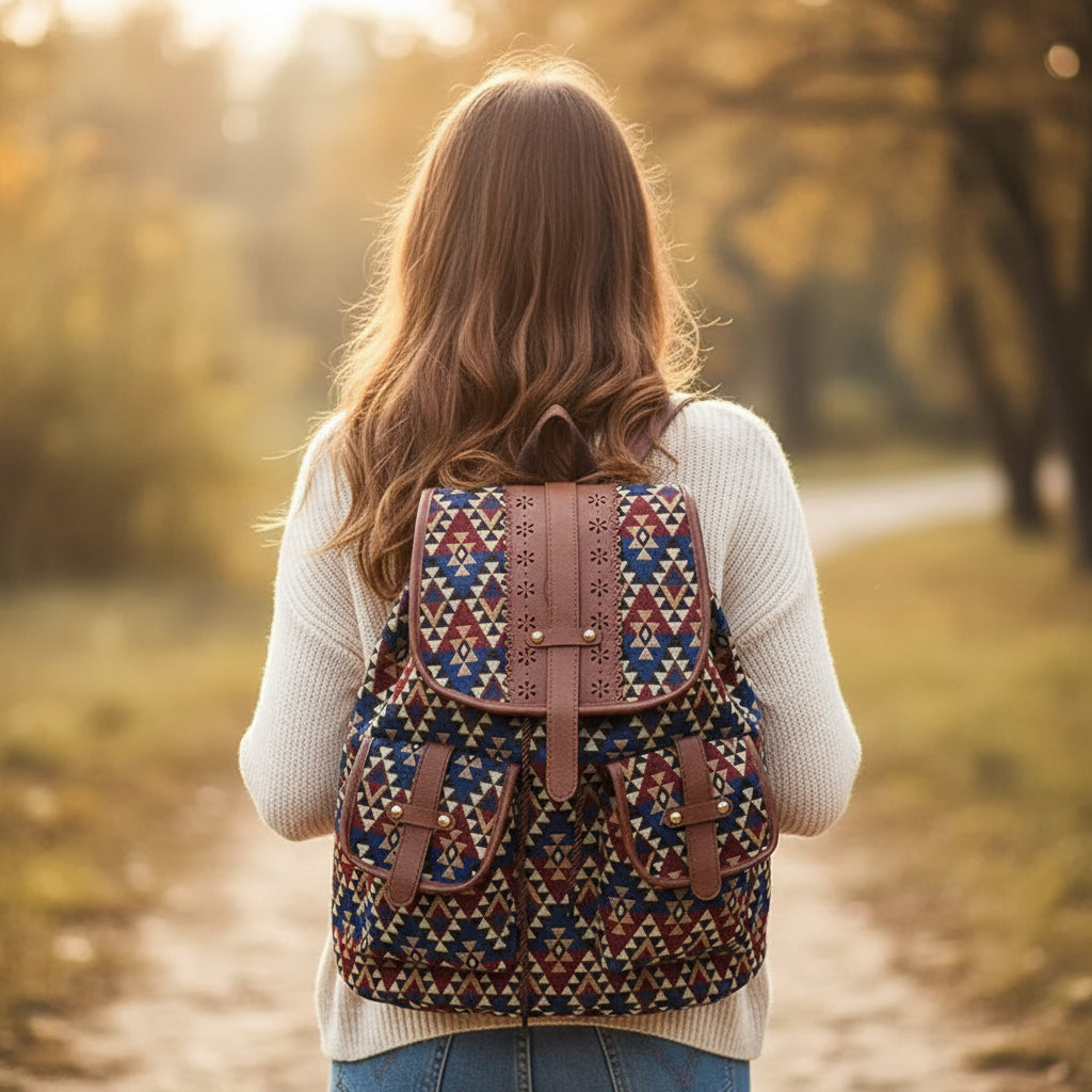 Women's Floral Canvas Backpack