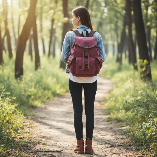 AUGUR Fashion Canvas Backpack - Large Capacity School Travel Bag 36-55L