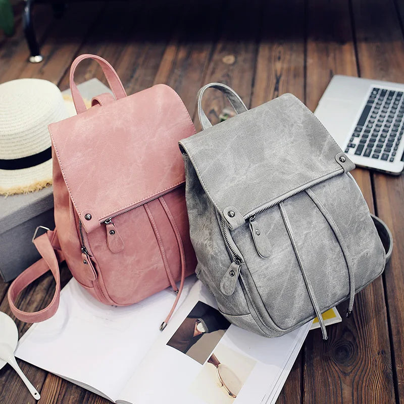 Vintage Leather Backpack for Women