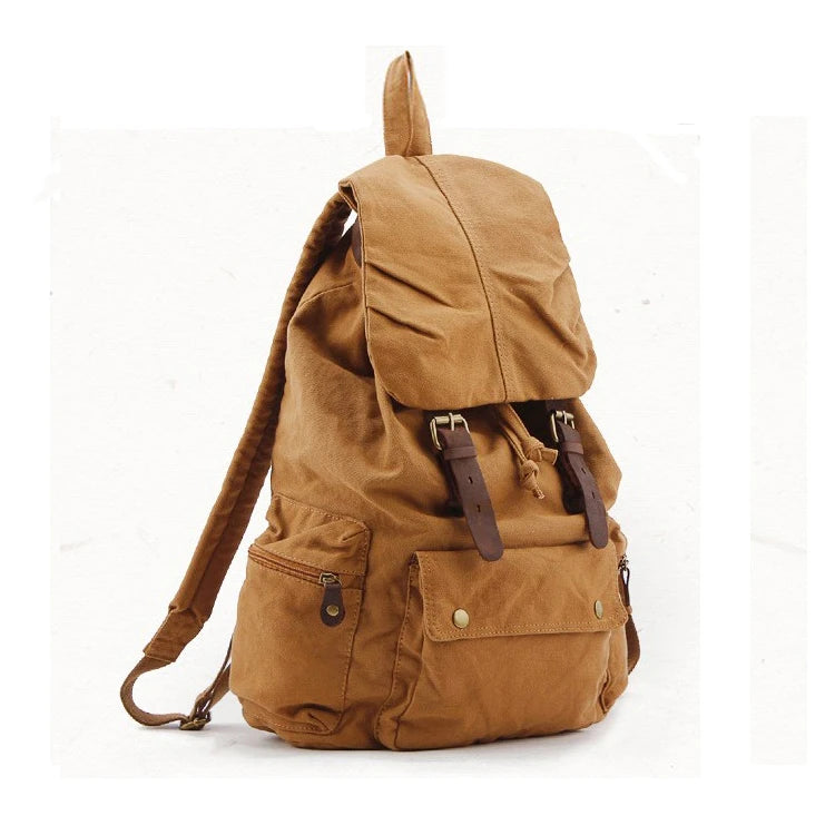 Vintage Leather Canvas Backpack