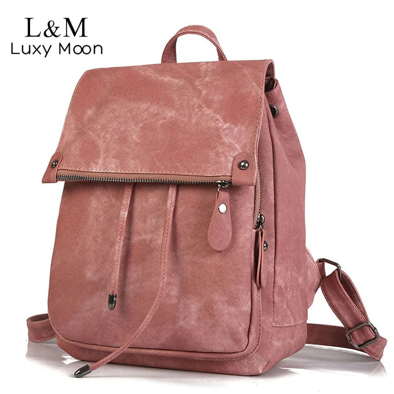 Vintage Leather Backpack for Women