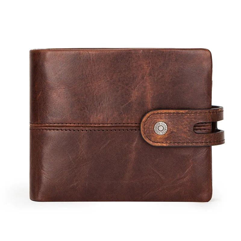 CONTACT'S Crazy Horse Leather Men's Wallet with Coin Purse