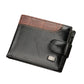 Men's Patchwork Leather Trifold Wallet with Coin Pocket