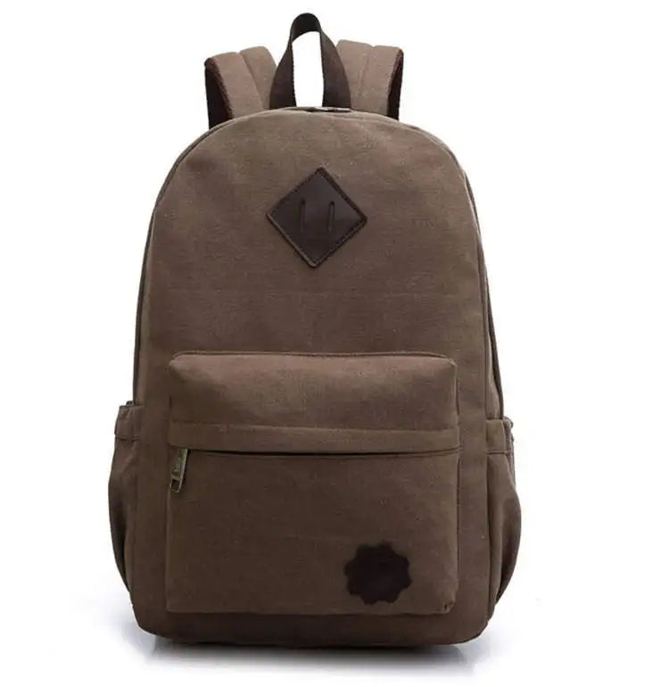 Canvas Laptop Backpack - Large Vintage School Travel Rucksack with USB