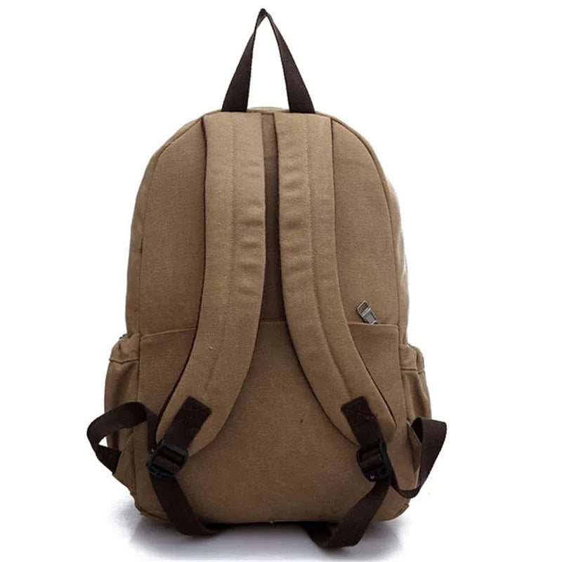 Canvas Laptop Backpack - Large Vintage School Travel Rucksack with USB