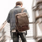 Luxury Waterproof PU Leather Laptop Backpack - School Travel Bag for Men