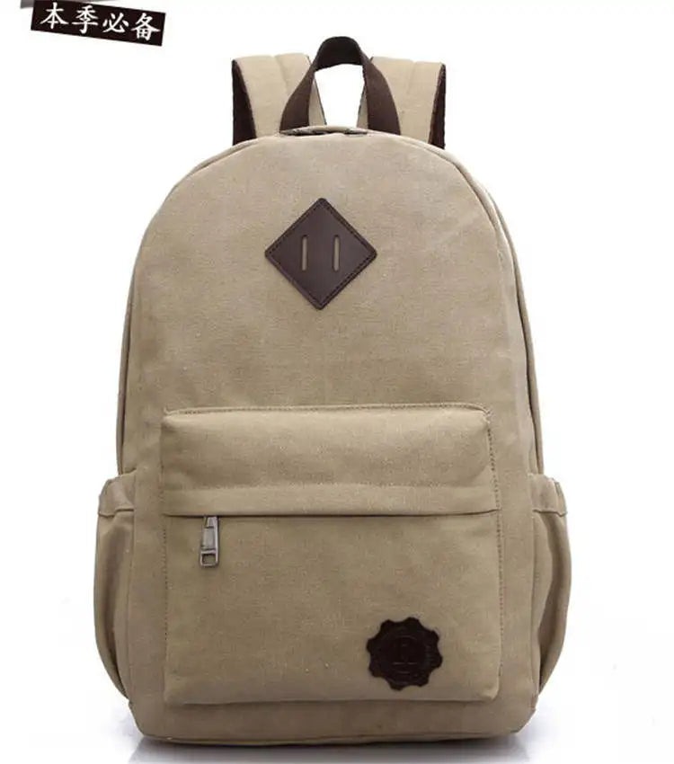 Canvas Laptop Backpack - Large Vintage School Travel Rucksack with USB