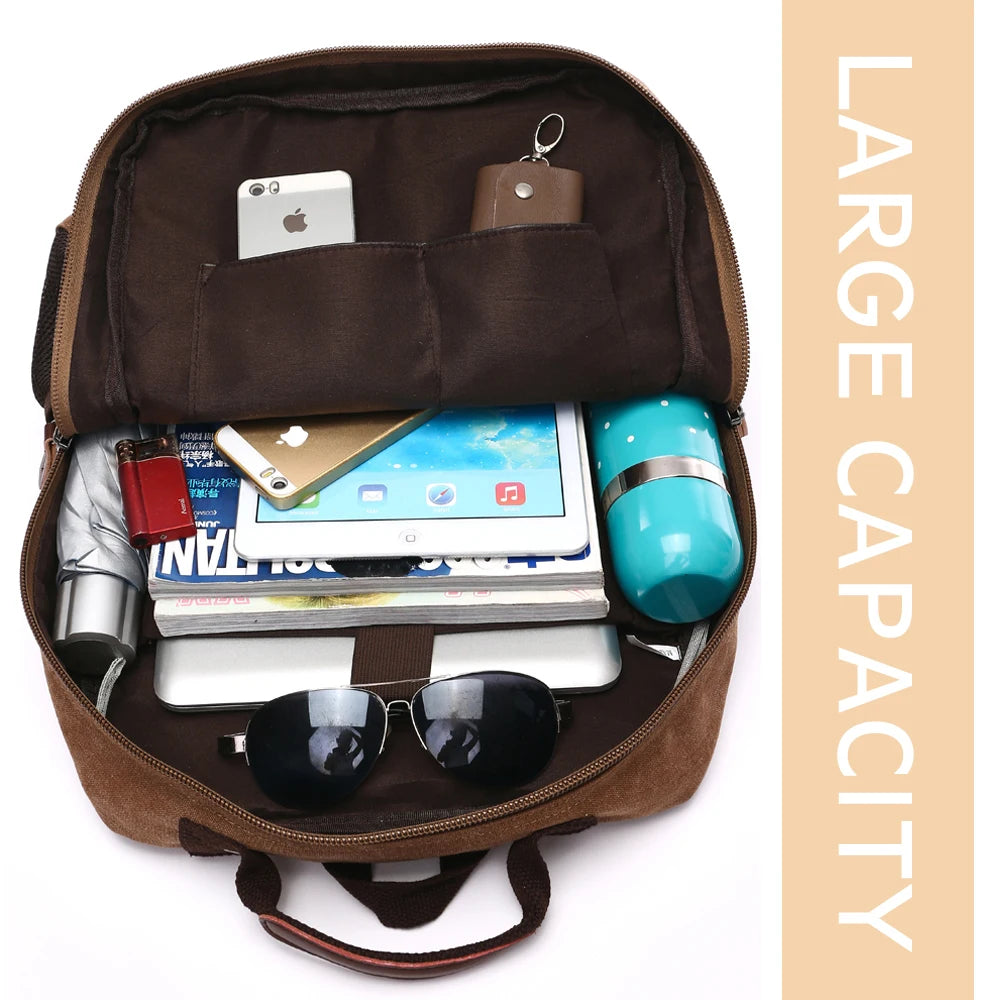 Canvas Laptop Backpack for Students and Travel