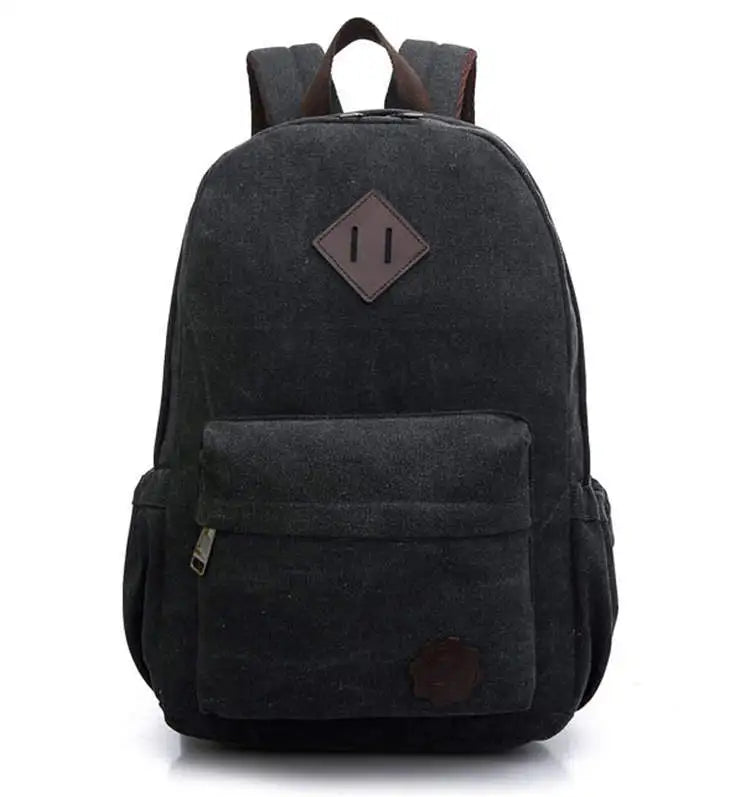 Canvas Laptop Backpack - Large Vintage School Travel Rucksack with USB