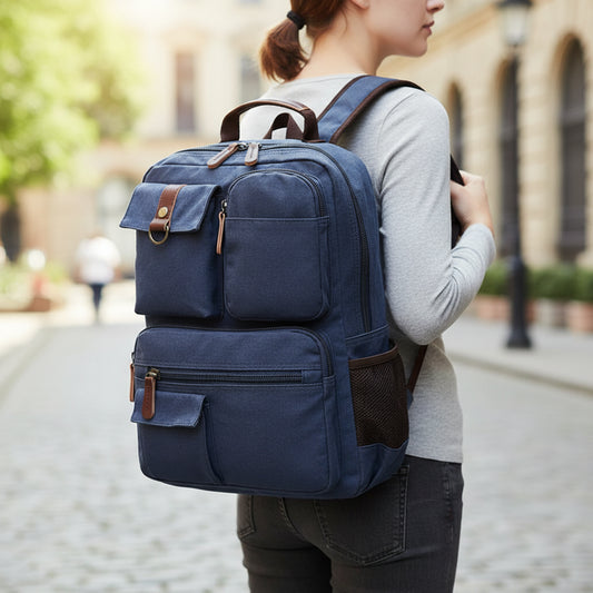 Canvas Laptop Backpack for Students and Travel
