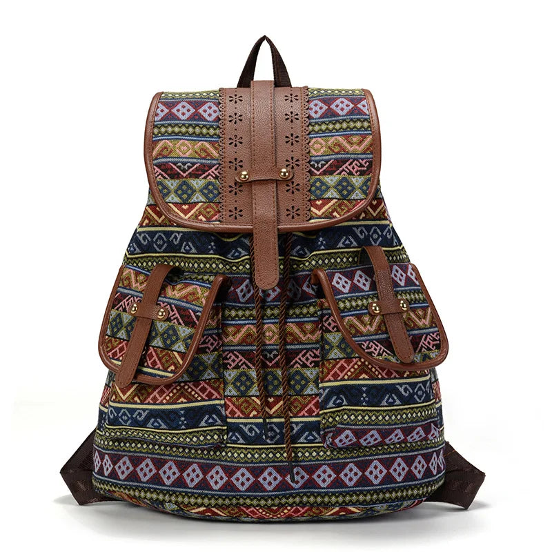 Women's Floral Canvas Backpack