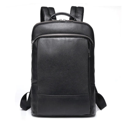 Genuine Leather Business Backpack with USB Charging