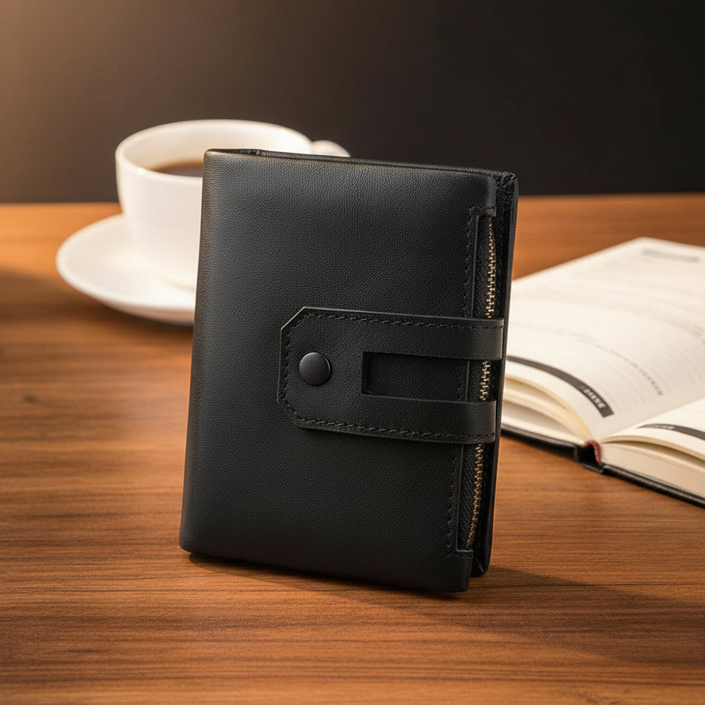 JOGUJOS Crazy Horse Leather Men's RFID Wallet Travel Organizer