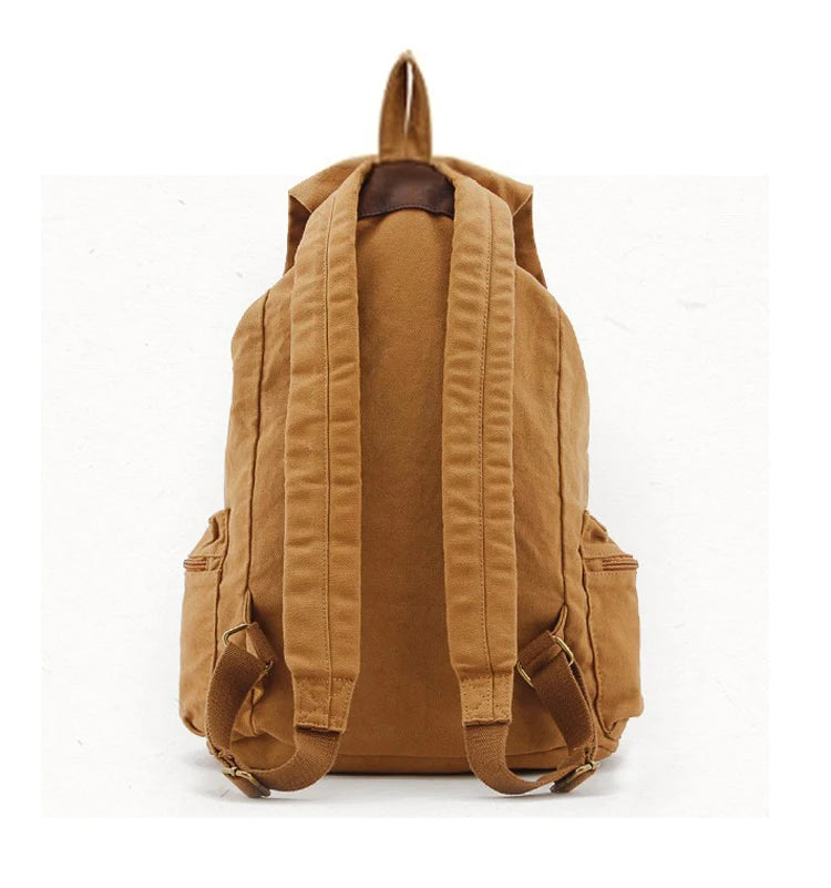 Vintage Leather Canvas Backpack