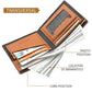 Men's Striped Leather Wallet with Multi-Function Card Holder