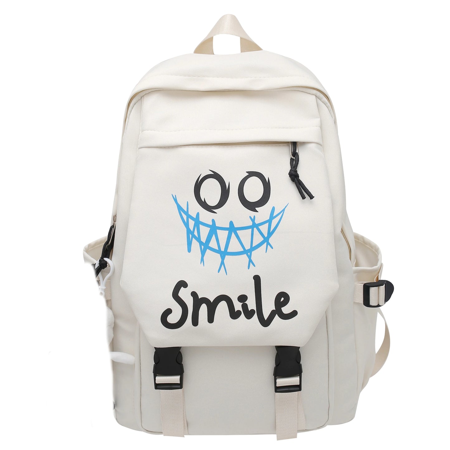 Preppy Nylon Backpack - Kawaii Large School Bag Double Handle