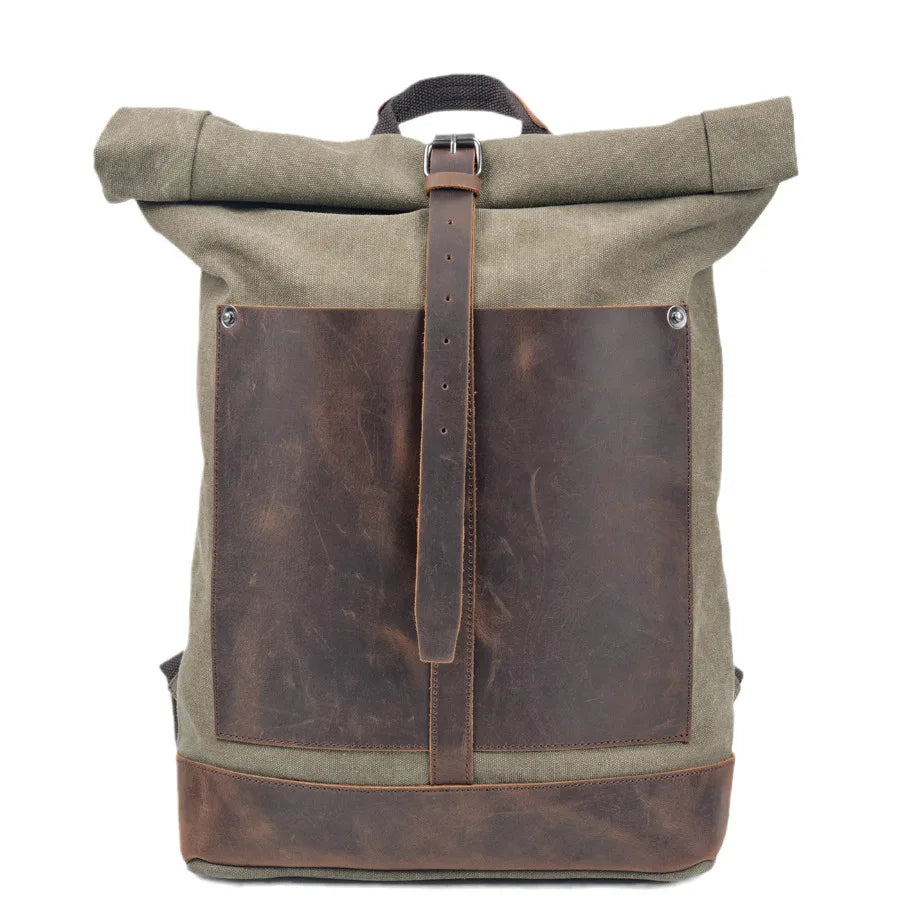 Canvas and Leather Travel Backpack