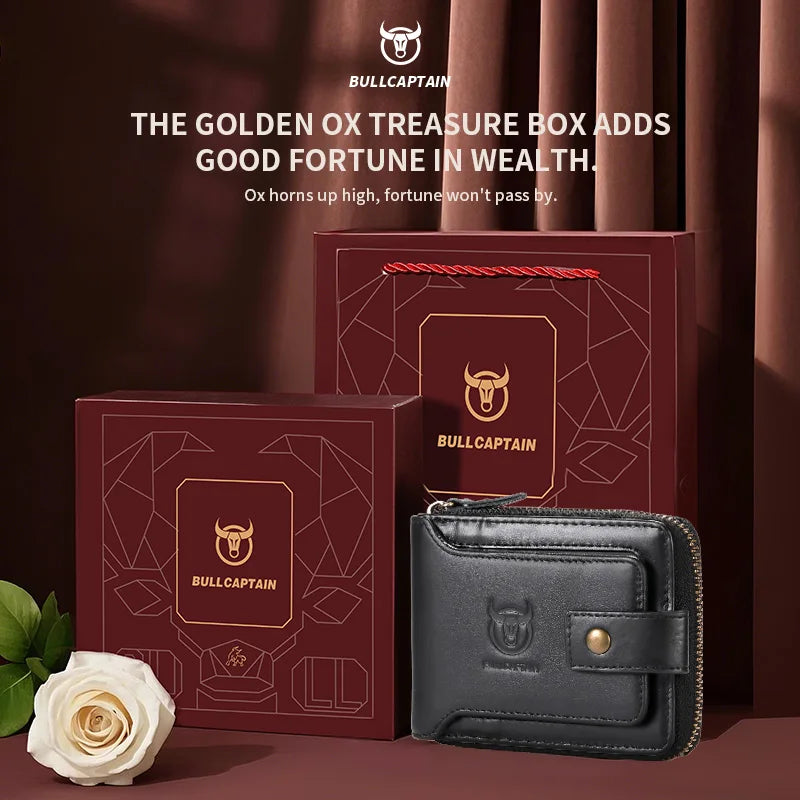 CONTACT'S Crazy Horse Leather Wallet - Men's Casual Coin Purse