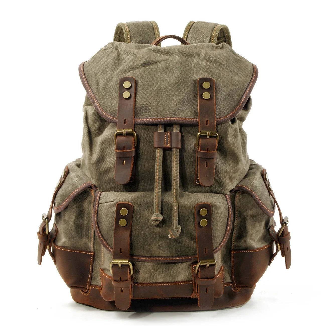 Canvas Leather Travel Backpack