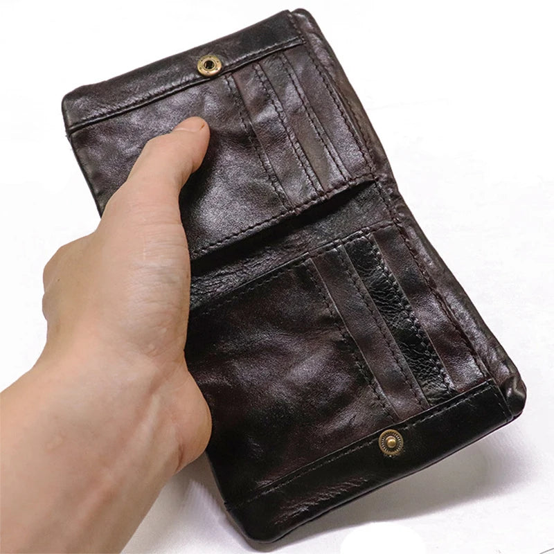 J.M.D Vintage Genuine Leather Wallet with Zipper Coin Pocket