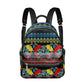 Polynesian Tribal Plumeria Hibiscus Print Backpack - Fashion PU Leather for Teenage Girls