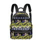Polynesian Tribal Plumeria Hibiscus Print Backpack - Fashion PU Leather for Teenage Girls