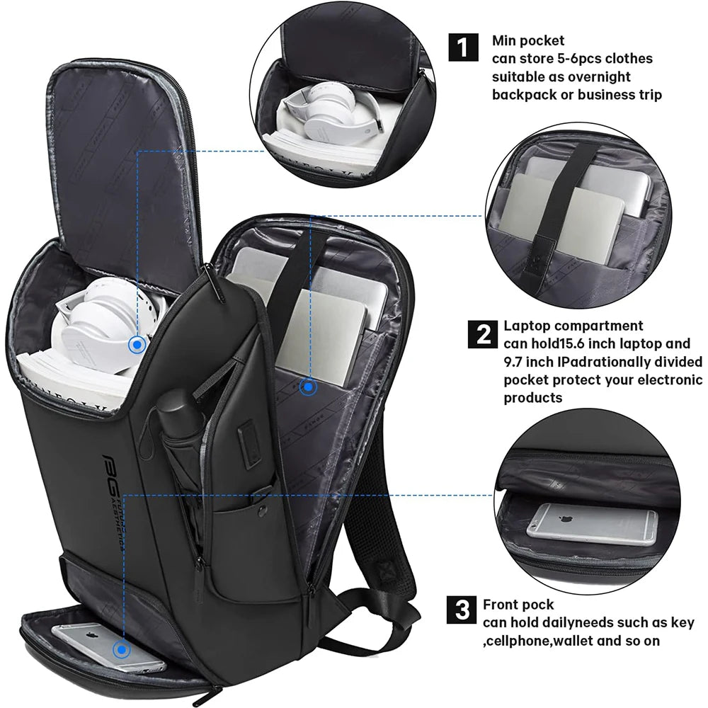Business Travel Backpack with USB Charging Port