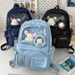Denim Student Backpack - High Capacity Daily Commute Bag