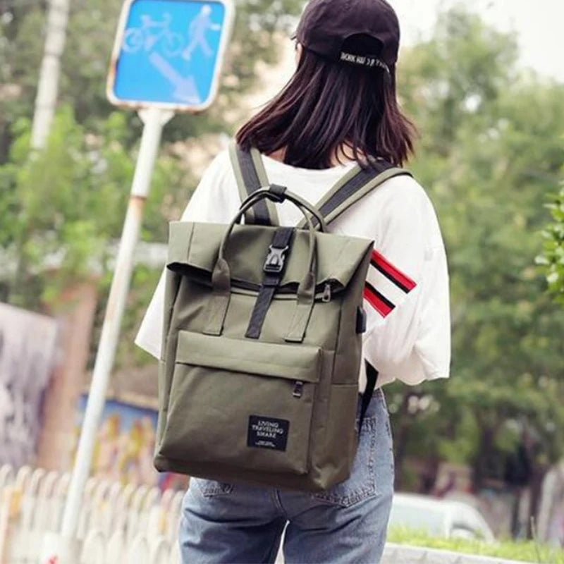 Multi-Color Oxford Laptop Backpack for Women