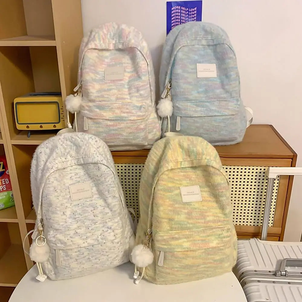 Gradient Color School Backpack - Large Capacity Student Rucksack for Girls