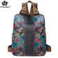 YILIJIAOREN Fashion Designer Canvas Backpack - Large Floral Rucksack for Women Students