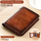 Men's Genuine Leather RFID Trifold Wallet - Vintage Slim Design