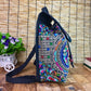 Embroidered Canvas Backpack for Women