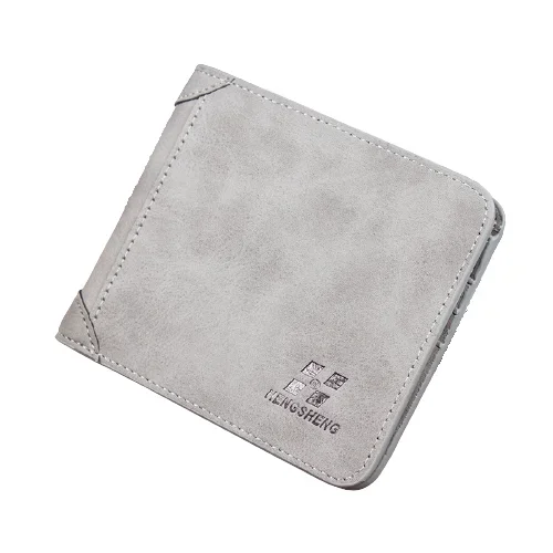 MOONBIFFY Men's Frosted Leather Wallet - Retro Two-Fold Design
