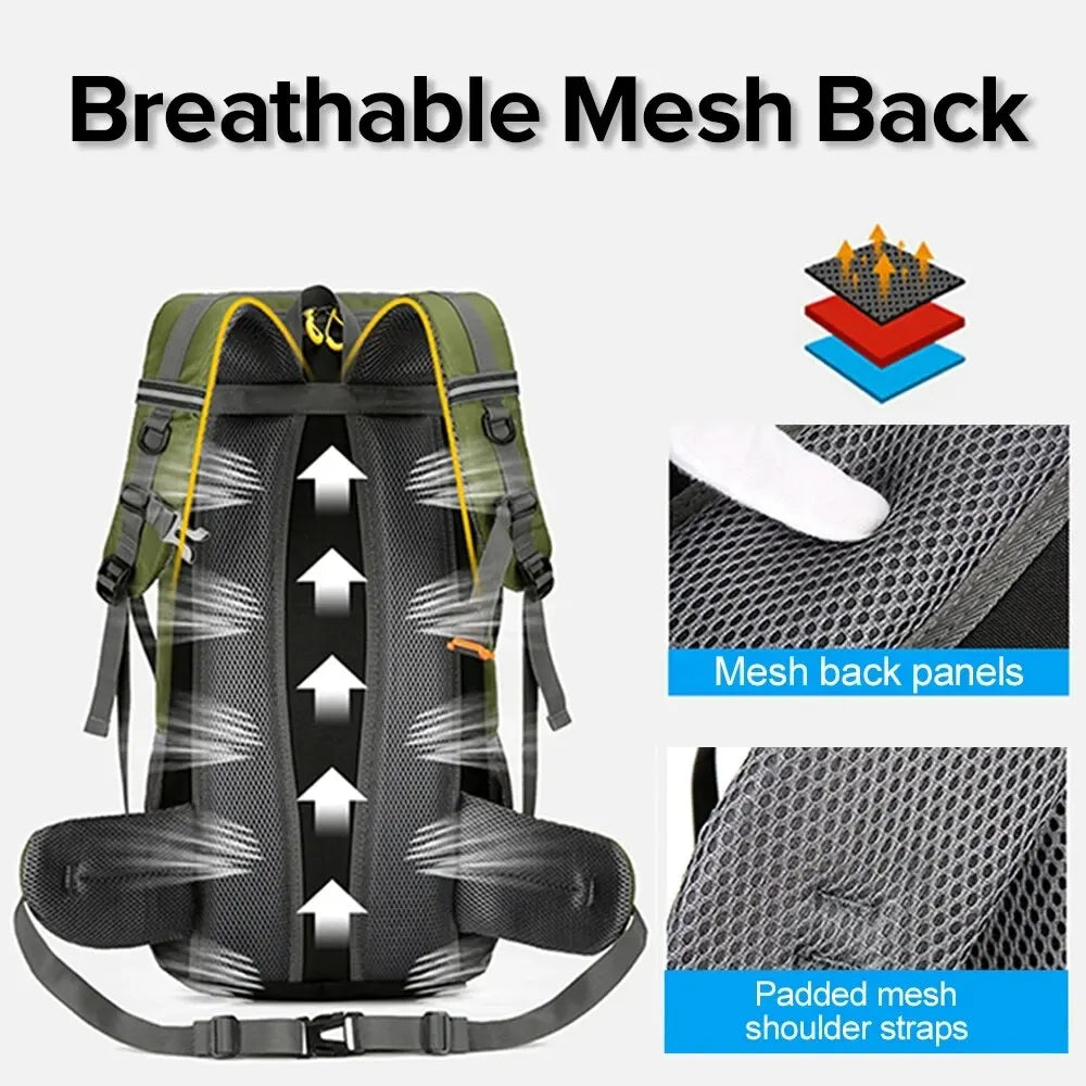 Rilibegan 50L Multifunctional Hiking Backpack - Outdoor Climbing Fishing Pack