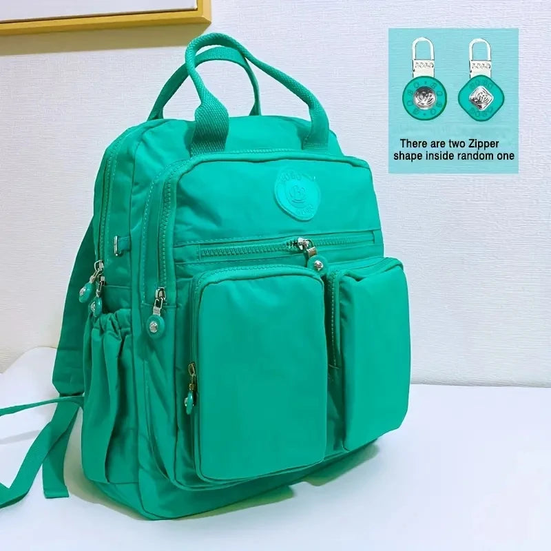 Women's Waterproof Nylon Laptop Backpack - Multi-Pocket Travel & School Bag