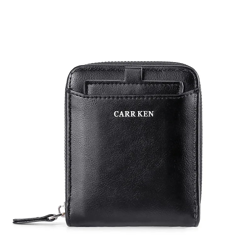 Men's RFID Trifold Wallet with ID Window - Retro PU Leather