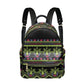 Polynesian Tribal Plumeria Hibiscus Print Backpack - Fashion PU Leather for Teenage Girls