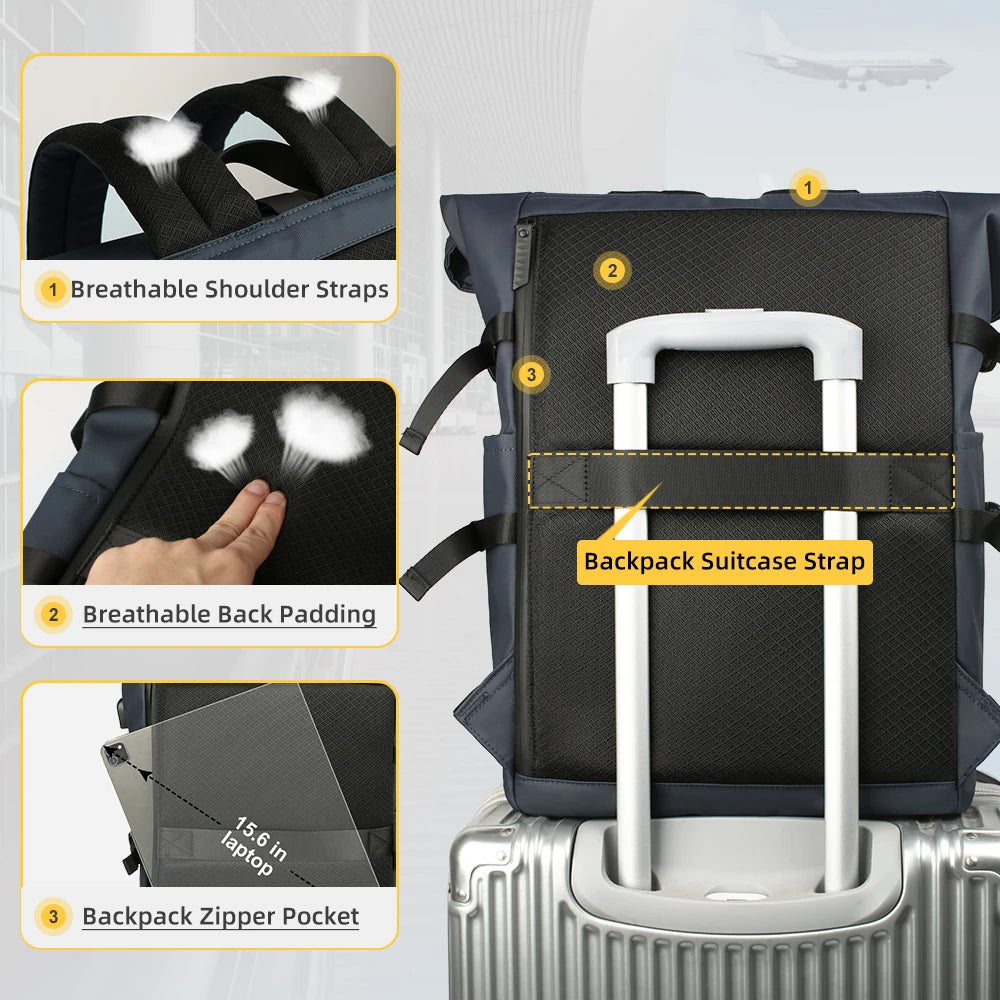 Large Laptop Backpack with USB Port and Anti-Theft Design