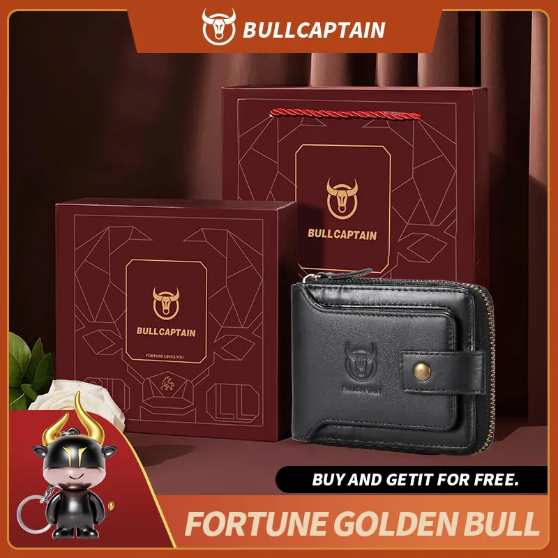 CONTACT'S Crazy Horse Leather Wallet - Men's Casual Coin Purse